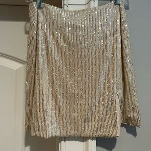 Princess Polly Gold Sequin Skirt